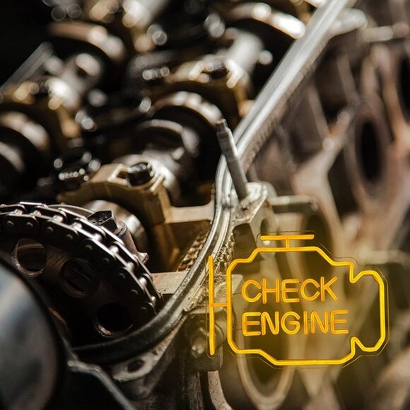 NEW Check Engine Light Neon Signs for Wall Decor, LED Garage Neon Signs Wall Art - Picture 4 of 9